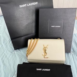 Saint Laurent Yellow Croc Kate Tassel Chain Wallet Bag – BlackSkinny